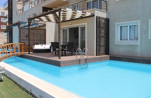 Bafra Apartamento | Apartamento de lujo con piscina privada, ofrece vistas a la playa, al mar y a la montaña