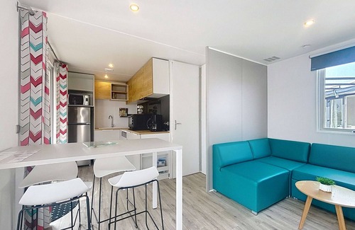 Jullouville-les-Pins Casa | Casa Móvil Confort, 4 pers., 2 hab., piscina, playa a 200m, comercio cercano