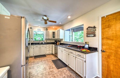 New Braunfels Casa | Luxury Riverfront Oasis With Boat Dock-grill-firepit!