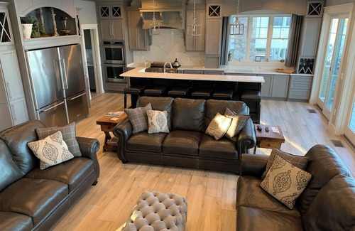 Meredith Casa | Luxury Vacation Home Private-Lake Winnipesaukee with 50' Dock w outdoor firepit.
