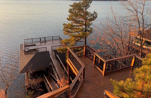 Morristown Casa | Main Lake House on a Cliff with Stunning Sunsets and Multi-Story Boat House