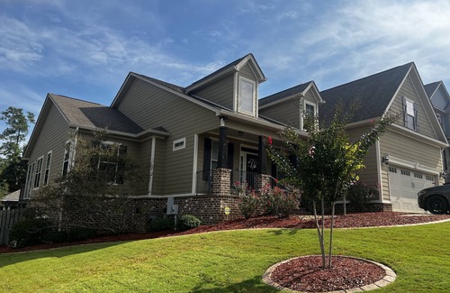 Riverwood Plantation Casa | Masters Week suburban stunner, pool, sauna and outdoor pergola with fireplace.