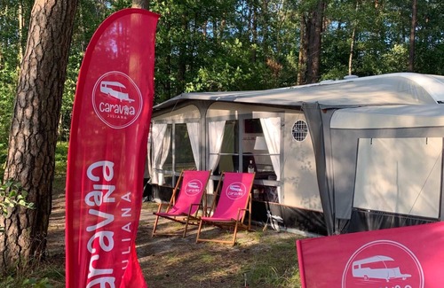 Olsztynek Casa | Mazury, Luksusowa Przyczepa Hobby Premium, jezioro, las