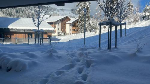 Megeve Apartamento | Megeve Praz sur Arly Apparthotel eclat des veriaz Studio vue sur jardin