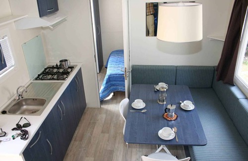 Fontanelle Casa | Mobilehome with air conditioning, semi-covered wooden terrace and pool
