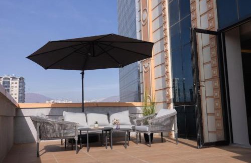 Dushanbe Apartamento | Modern 1-Bedroom Retreat with 35sqm Terrace, Overlooking Rudaki Park, City Skyline and Mountain Views
