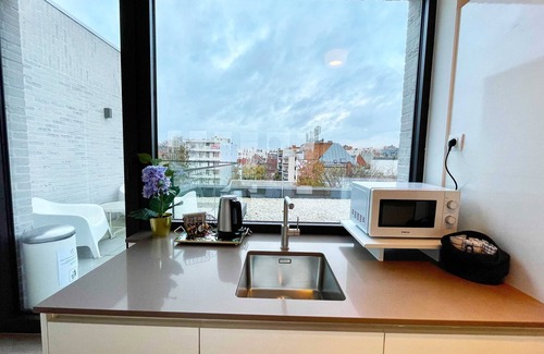 Klein-Antwerpen Apartamento | Modern 2BR Penthouse Near Diamond District by Oneluxstay