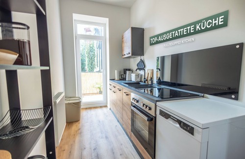Gohlis-Mitte Apartamento | Modern 3-Room Apartment with Balcony | Kitchen, WiFi, Bathroom