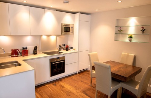 St. Pancras Apartamento | Modern apartment with sofa bed, patio and private entrance