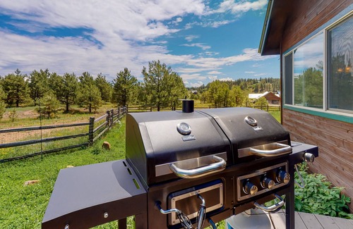 Pagosa Highlands Casa | Modern cabin with deck, BBQ, & on-site amenity add-ons - near lake & hiking
