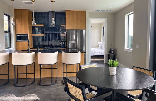 Cherrywood Casa | Modern gem with private heated pool, patio, streaming, AC, & W/D