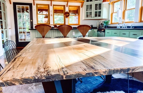 Morrisville Casa | Modern Post & Beam near Stowe Village with Mountain Views and Private Waterfall