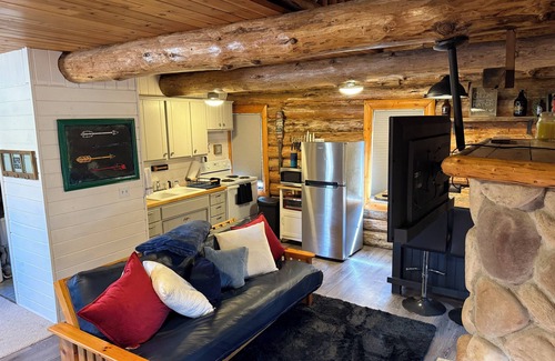 Brainerd Cabina | Modern Rustic authentic log cabin on Borden Lake.