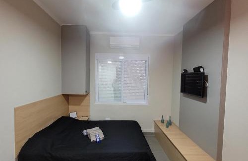Ponta da Praia Apartamento | Moderno kitnet frente mar - Ponta da Praia, Santos
