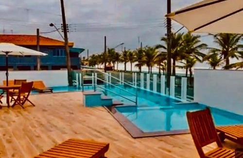 Mongagua Apartamento | Mongaguá com vista para o Mar pé na areia