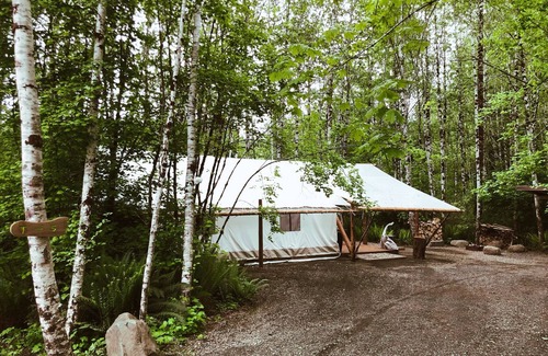 Forks Alquiler De RV | Mossquatch Resort Tent 5- Upgrade your camping experience!
