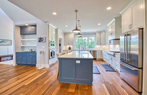 Mill Spring Casa | Mountain & lake-view luxury home with hot tub, deck, & pergola - dog-friendly