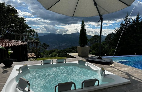 Envigado Casa | Mountain Mansion: Pool, 6 Person Jacuzzi, Epic Medellin Views/5 Total Bedrooms