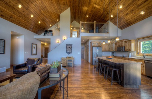 Sturgis Casa | Mountain-view home w/private hot tub, natural gas grill & gas fireplaces