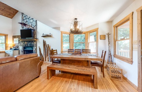 Murphy Casa | Mountain View Home w/ Private Hot Tub, Game Room, & Relaxing Creek on Property