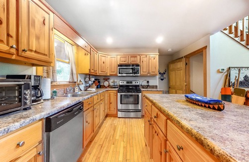 Murphy Casa | Mountain View Home w/ Private Hot Tub, Game Room, & Relaxing Creek on Property