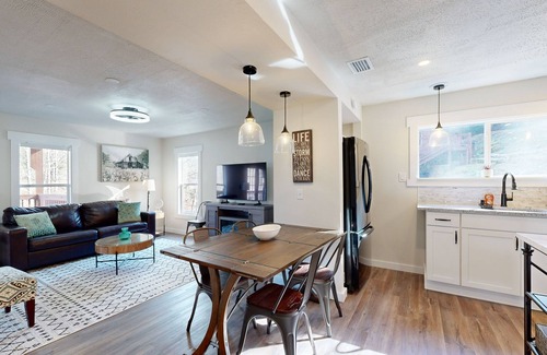 Sylva Casa | Mountain view home with fire-pit with beautiful view of the creek