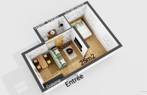 Cancale Apartamento | MRODBNB - Appart Neuf - Aperçu Mer - 25m Plage & Resto - Ciné - Cheminée - Popcorn