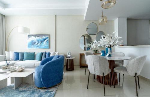 Mina Al Arab Apartamento | Nasma Luxury Stays - Calming Blues Stylish 1BR in Hayat Island