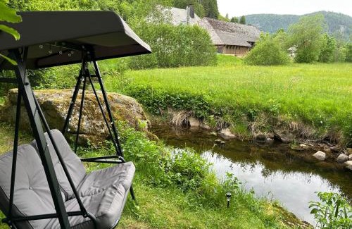 Menzenschwand-Hinterdorf Apartamento | Naturidyll am Fluß - Ferienhaus Albmatte - großer Garten zum grillen und entspannen-direkt neben dem Radon Revitalbad mit Sauna und Thermalbecken