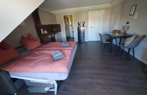 Schwerin Apartamento | Neumühler Hof- Ferienwohnung "Benjamin" mit großer Privater Dachterasse und guter Anbindung in die City