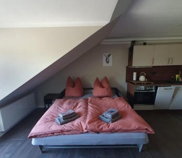 Schwerin Apartamento | Neumühler Hof- Ferienwohnung "Benjamin" mit großer Privater Dachterasse und guter Anbindung in die City