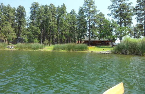 Pinetop-Lakeside Cabina | ¡NUEVO! Cabaña frente al lago de 4 acres en Tall Pines