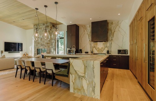 Highland Meadows Casa | New Build Modern Home by InvitedHome | Hot Tub, Luxe Interiors