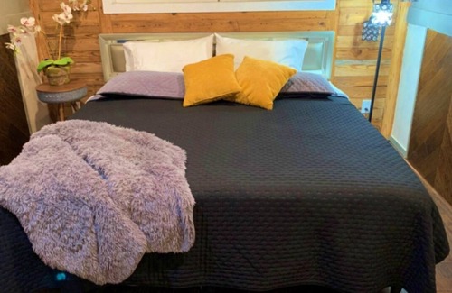 Grove Complejo | New modern cabin on a beautiful shaded property across from Honey Creek Bridge.