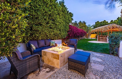 Desert Hot Springs Casa | NEW: Pool, Spa, Tiki Bar, Mini Golf, Firepit, Desert Views