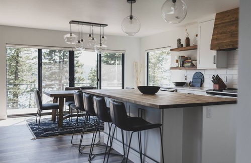 Whitefish Casa | NEW remodel w/ wood burning fireplace, wraparound deck & lake views