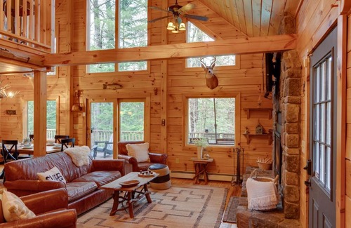 Bethel Casa | Newly Built Bethel Log Cabin with Deck, Near Skiing!