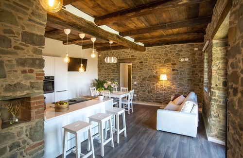 Pieve Fosciana Apartamento | Newly renovated barn with beautiful infinity pool and garden, walk to restaurant