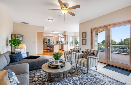 Camano Island Casa | Newly updated home with sweeping cascade views, gas grill, WiFi & lush acreage