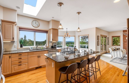 Camano Island Casa | Newly updated home with sweeping cascade views, gas grill, WiFi & lush acreage