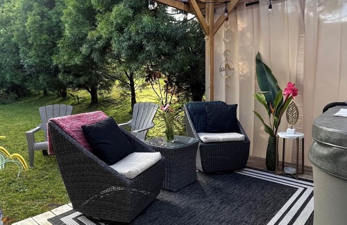 Royal Hawaiian Estates Apartamento | Hot tub in rainforest -Clean & Cozy, 5 min to Volcanoes Natl Park, coffee & Tea