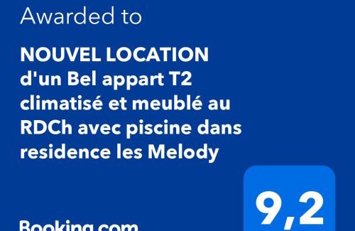 Santa-Maria-Poggio Apartamento | NOUVEL LOCATION d'un Bel appart T2 climatisé et meublé au RDCh avec piscine dans residence les Melody