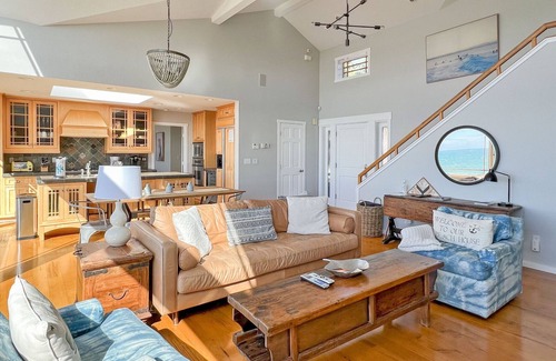 Bodega Bay Casa | Ocean Fall - Ocean front, private courtyard, deck with hot tub, amazing views