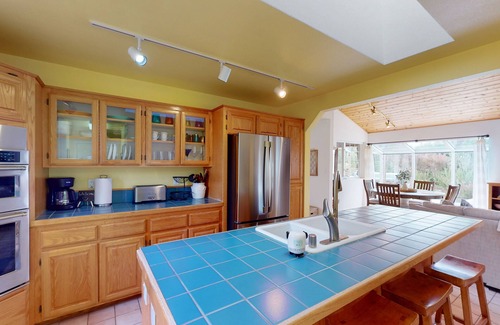 McKinleyville Casa | Ocean view home with private hot tub, firepit & fireplace - walk to river/trail