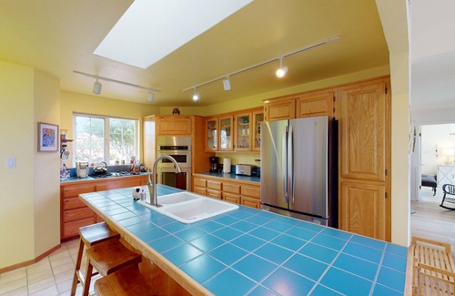 McKinleyville Casa | Ocean view home with private hot tub, firepit & fireplace - walk to river/trail