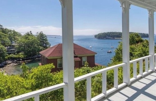 Boothbay Harbor Cabaña | Ocean views, private beach, garden patio, red clay tennis, dock access, WiFi