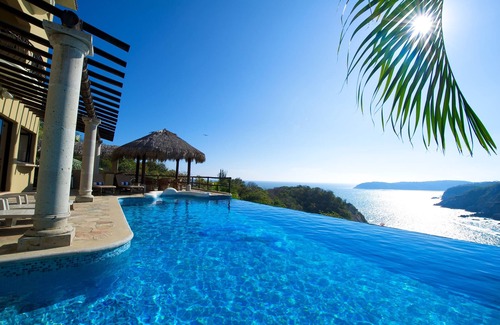 Santa María Huatulco Villa | Villa frente al mar frente a la playa en Violin Bay cerca de Santa Cruz