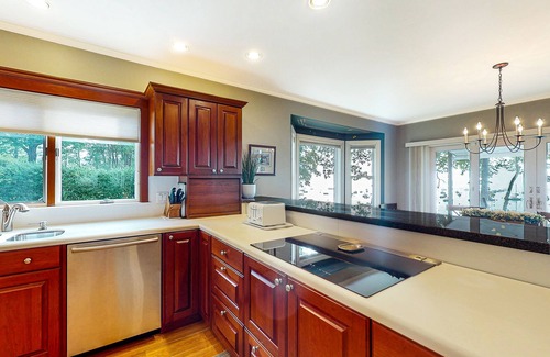 Town Landing Casa | Oceanfront home with A/C, firepit, gas grill, W/D, + separate studio