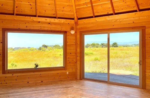 Point Arena Casa | Octagon coastal cabin retreat. Private and pet friendly.