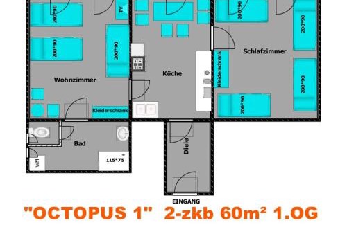 Hofgeismar Apartamento | OCTOPUS-1 Monteurwohnung in Zentrum! 2-zkb in 1og